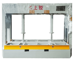 Conventional cold press with forklift slot.