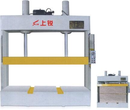 Conventional cold press with forklift slot.